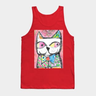 The crazy cat tribute to Romero Britto Tank Top